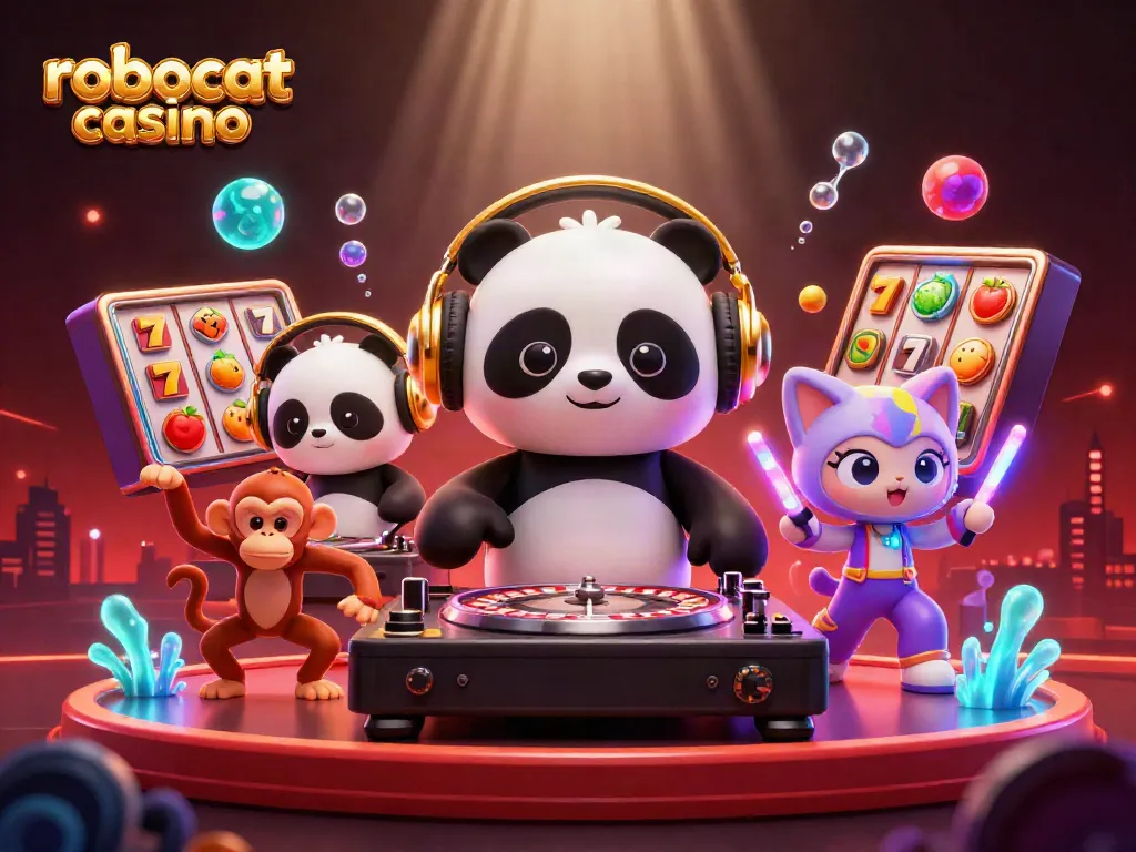 Experience the excitement of robocat casino with vibrant 3D characters and dynamic gambling elements.